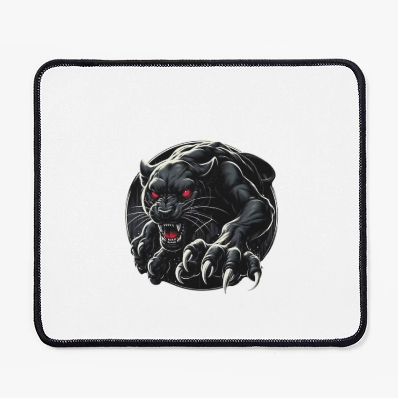 Fierce Black Panther Illustration Mouse Pad