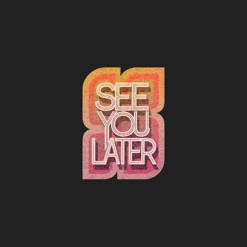 Retro Typography: Colorful "See You Later" Text Art Bucket Hat