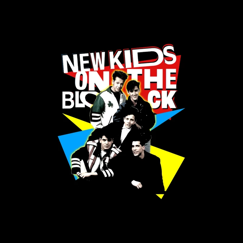 New Kids On The Block Retro Album Art Design Throw Pillow