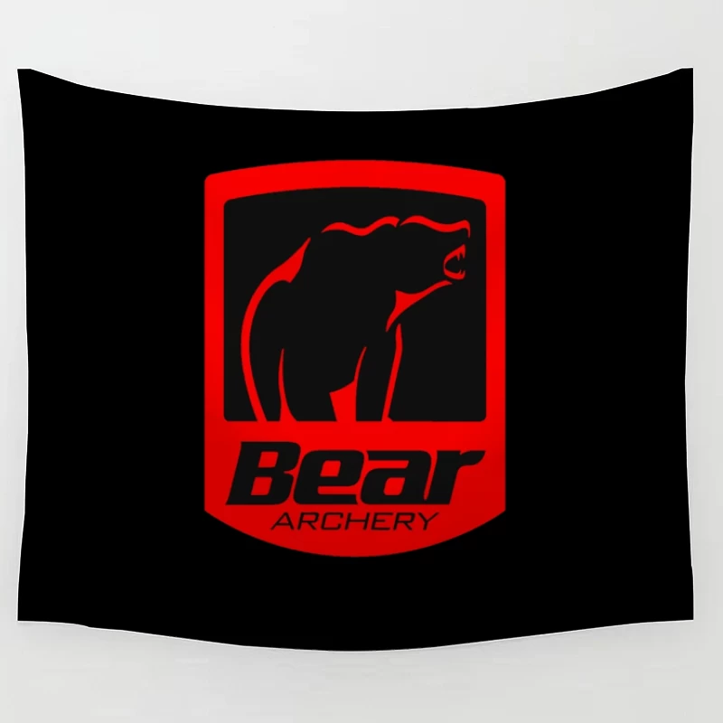 Bear Archery Company Red Logo Design Tapestry