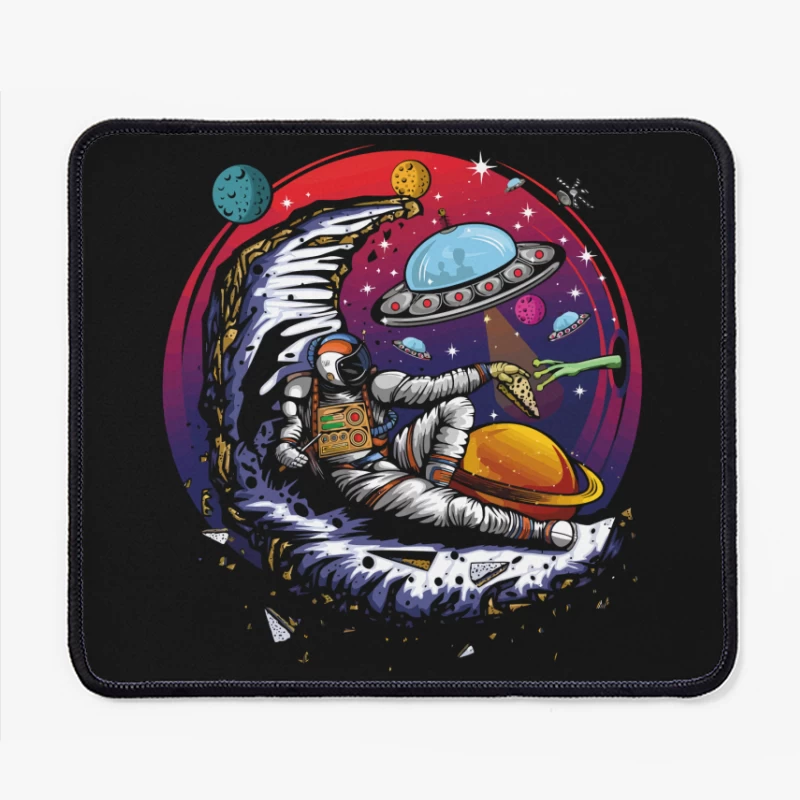 Pizza in the Cosmos: Delight for an Astronaut Mouse Pad