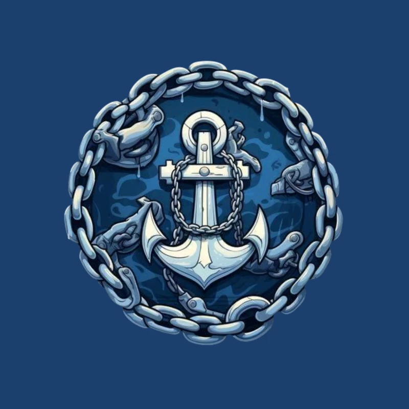 Anchor and Chains Emblem Male Pullover Hoodie
