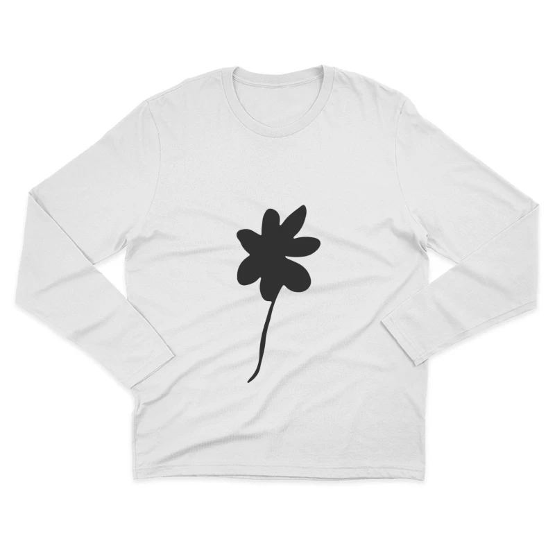 Silhouette de fleur Homme Manches Longues T-Shirt