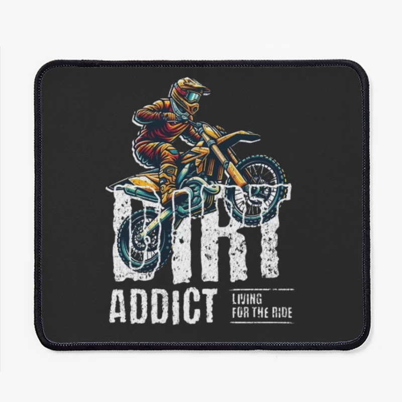 Dynamic Motocross Rider Illustration in Action Mouse Pad