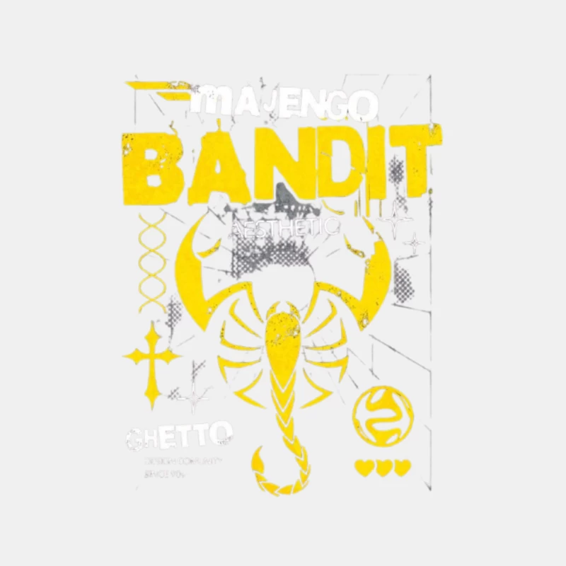 Yellow Bandit Scorpion Grunge Logo Design Male Tank Top