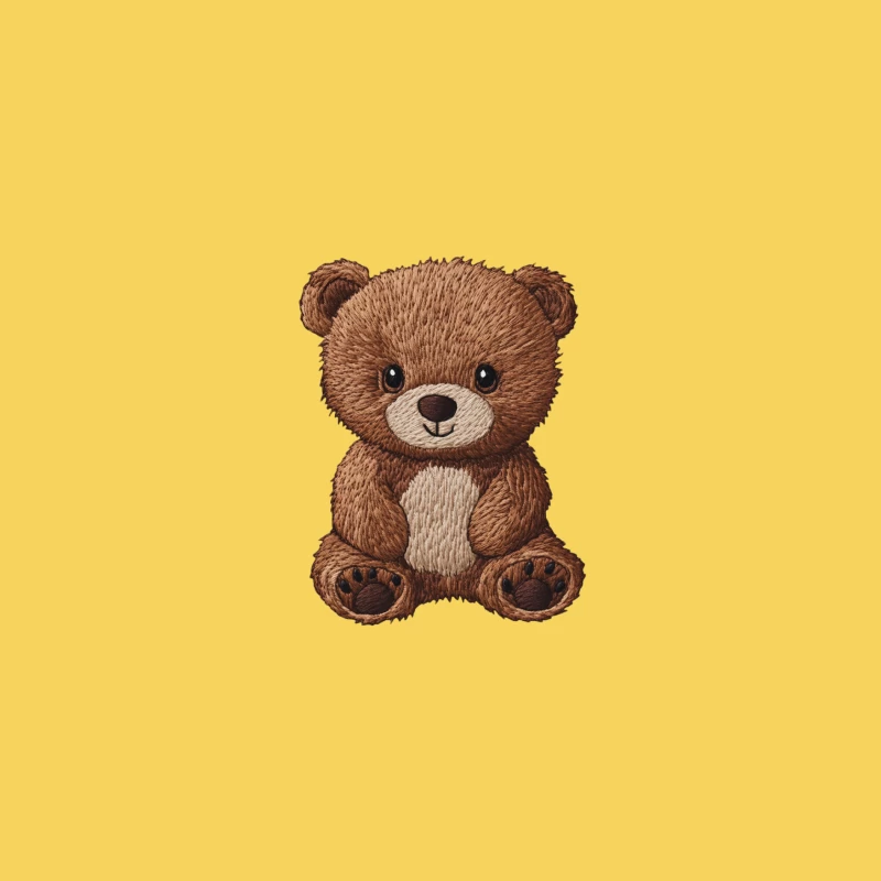 Adorable Brown Embroidered Teddy Bear Plush Toy Bucket Hat
