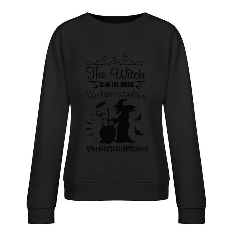 Affiche de sorcière joyeuse avec biscuits Femme Sweat-shirt à enfiler