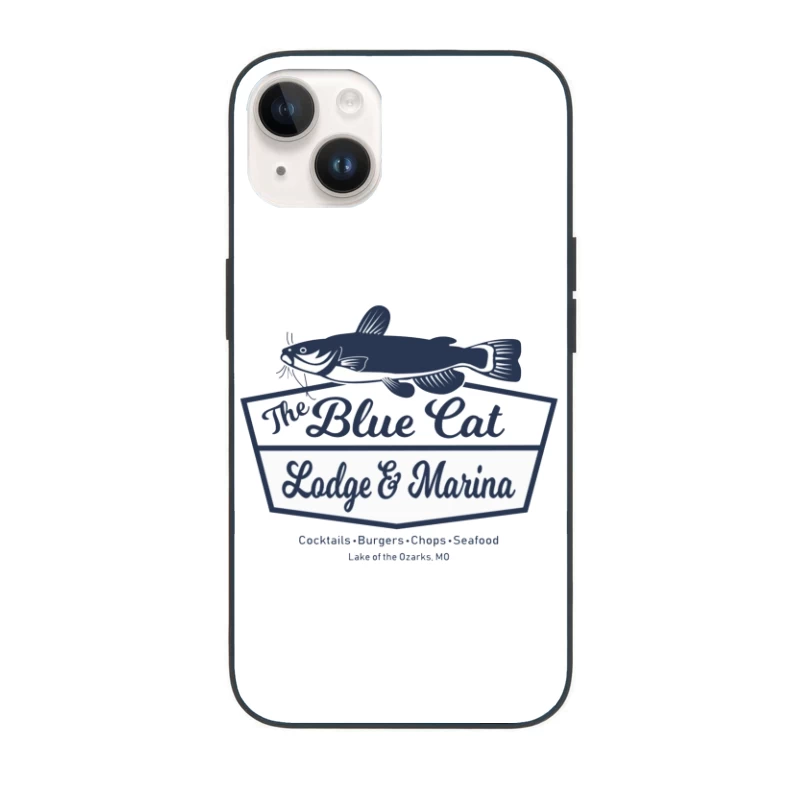 Blue Cat Lodge & Marina Restaurant Logo at Lake of the Ozarks iPhone Case