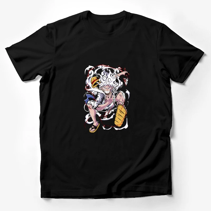 Anime-Kämpfer mit Rauch und Blitz Herren T-Shirt