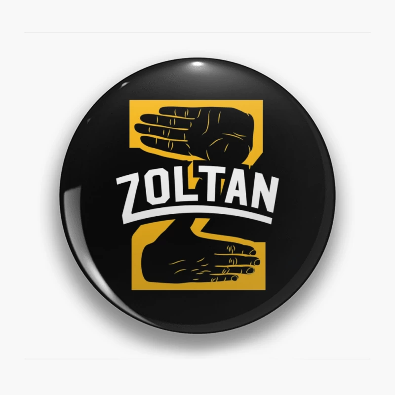 Zoltan Mystical Hand Reading Logo Design in Yellow and White Pin