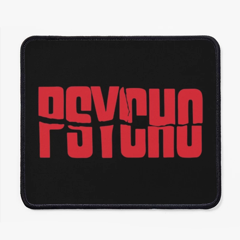 Red Typography Logo of Classic Horror Film "Psycho" Mouse Pad