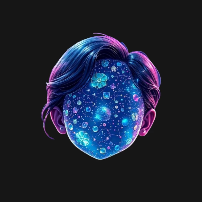 Ethereal Cosmic Portrait with Galaxy-Patterned Face Mouse Pad