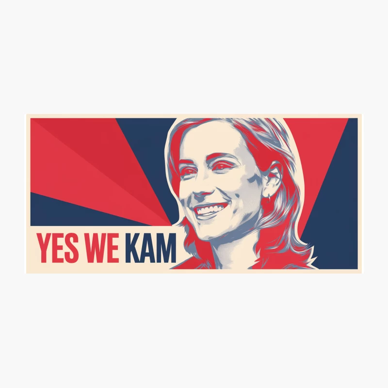 Stylized Political Campaign Poster with Smiling Woman Coffee Mug