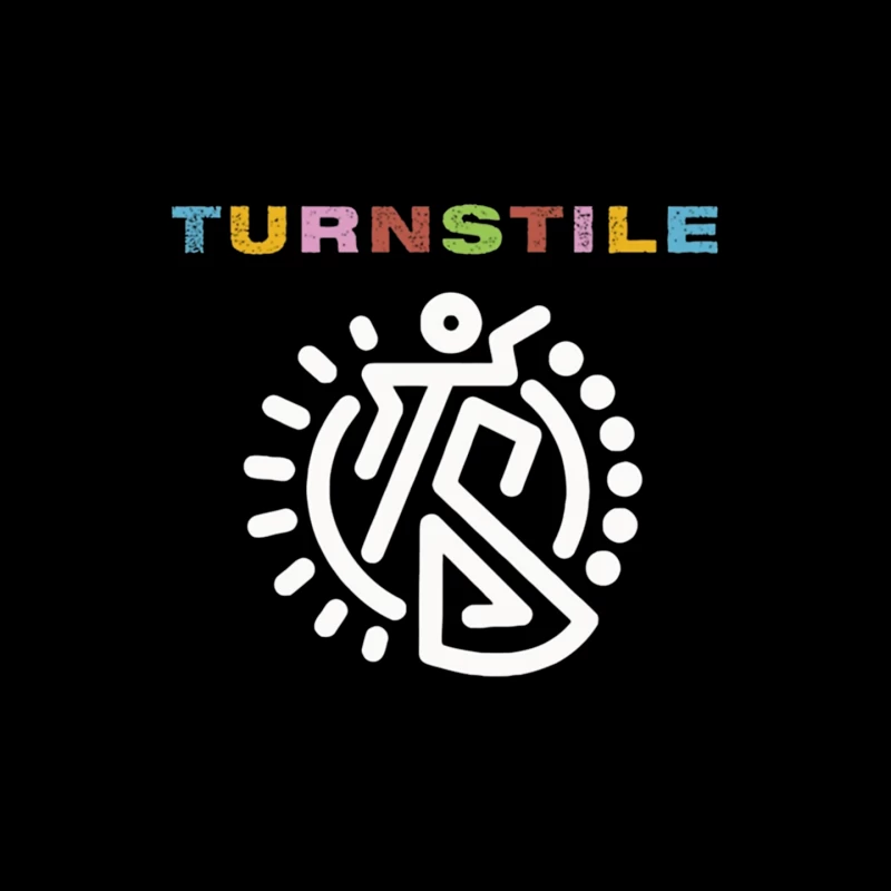 Colorful Turnstile Logo Design with Geometric Pattern Mouse Pad