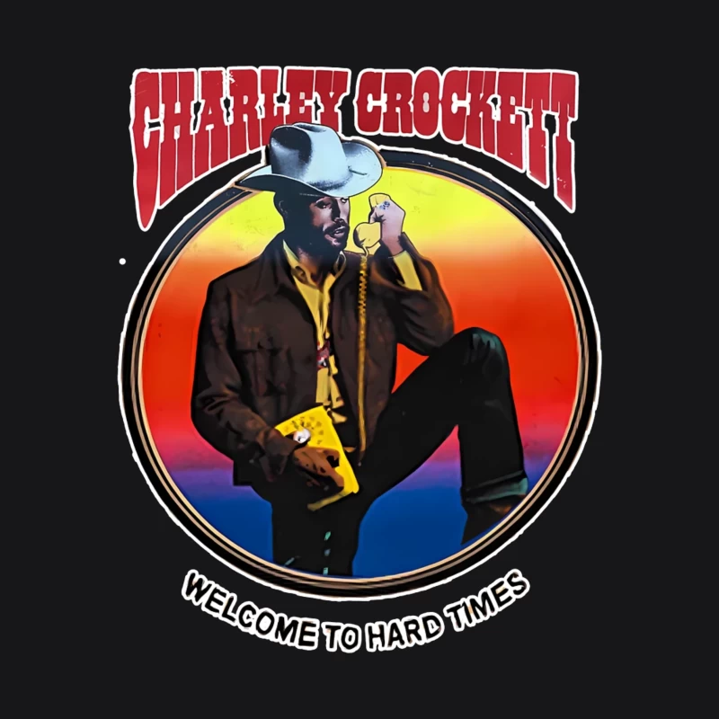 Vintage Country Western Blues Album Art - Welcome to Hard Times Male Pullover Hoodie