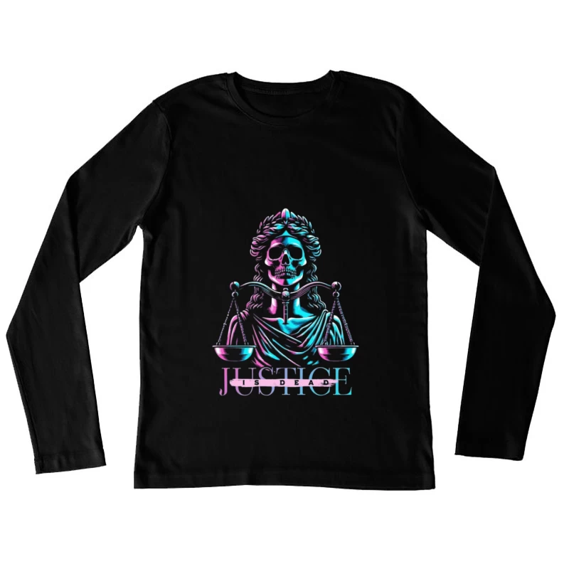 Skelett-Gerechtigkeit mit Waage Damen Langarm T-Shirt