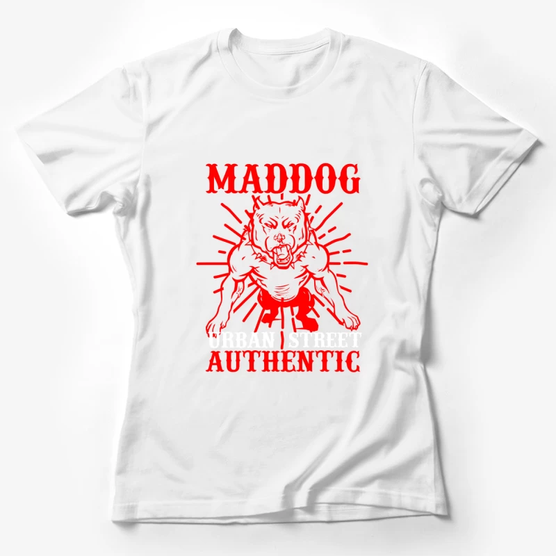 T-shirt authentique de style urbain avec motif de chien Femme T-Shirt