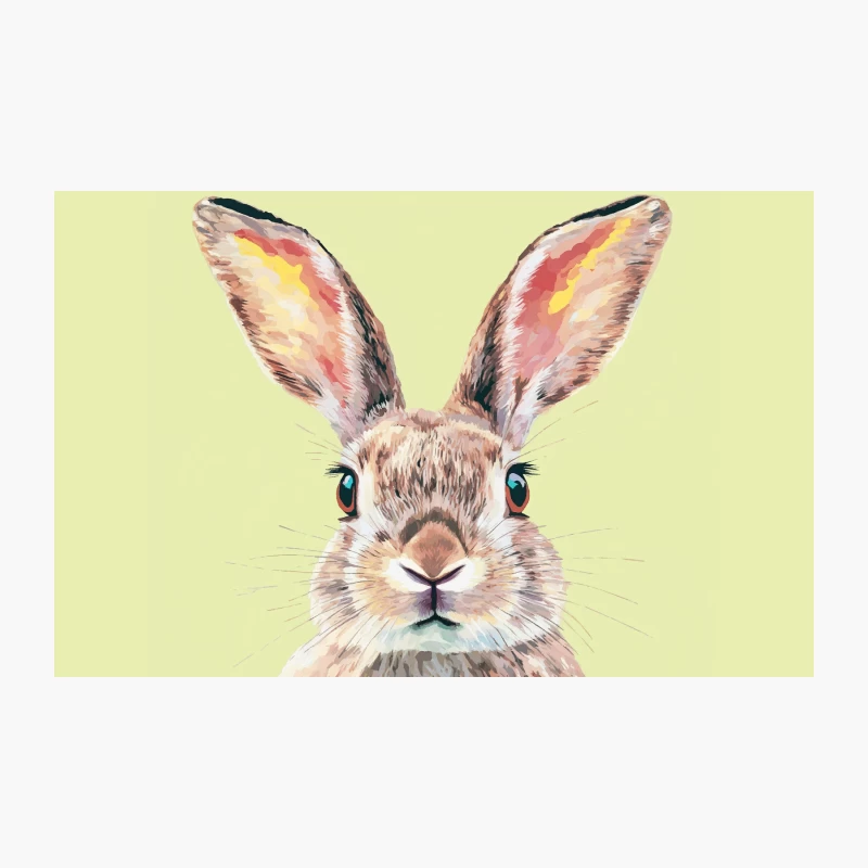 Adorable Watercolor Rabbit Portrait with Yellow Background Travel Mug