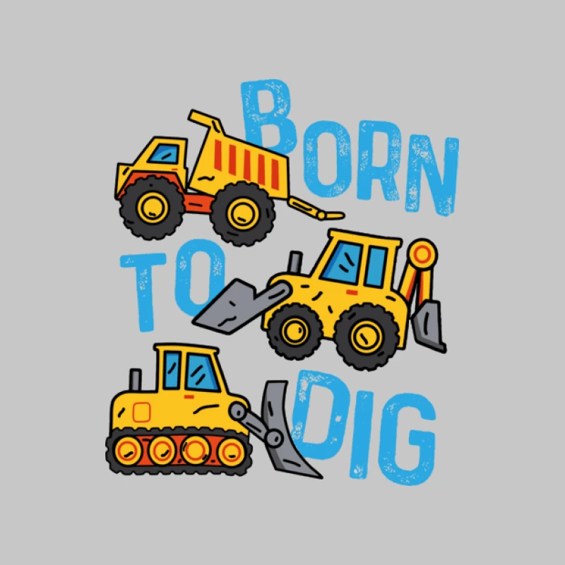 Baumaschinen-Design mit Slogan Herren Langarm T-Shirt