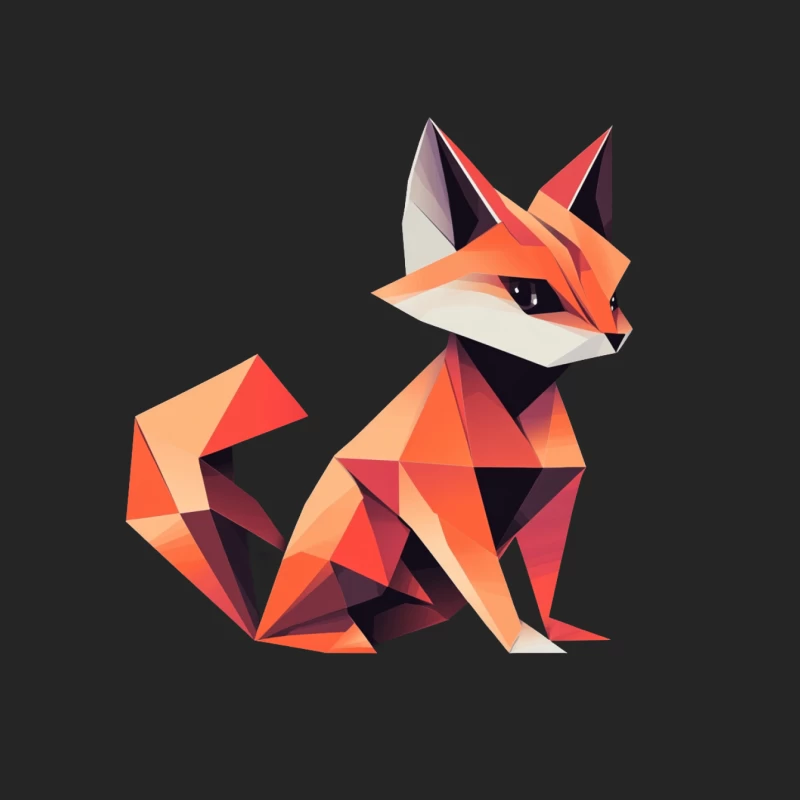 Geometric Abstract Fox: Origami-Inspired Vector Design Male Pullover Sweatshirt