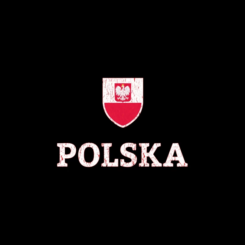 Polish National Shield with Eagle Emblem and Text Desk Mat