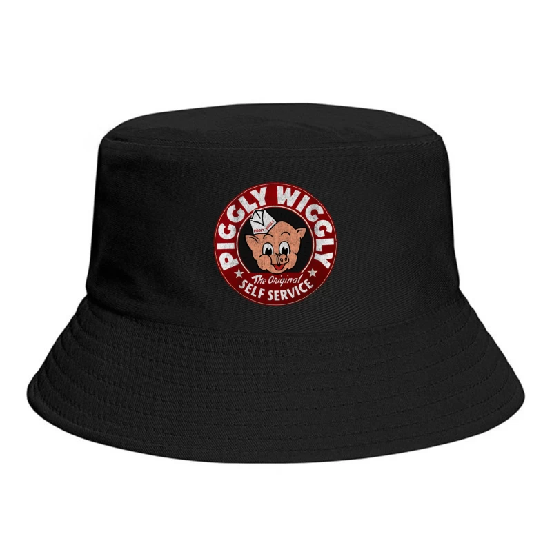 Vintage Piggly Wiggly Self-Service Grocery Store Logo Bucket Hat