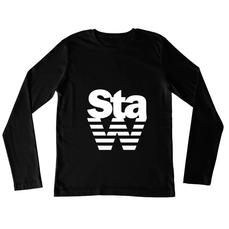 Modernes Logo mit Streifen Damen Langarm T-Shirt