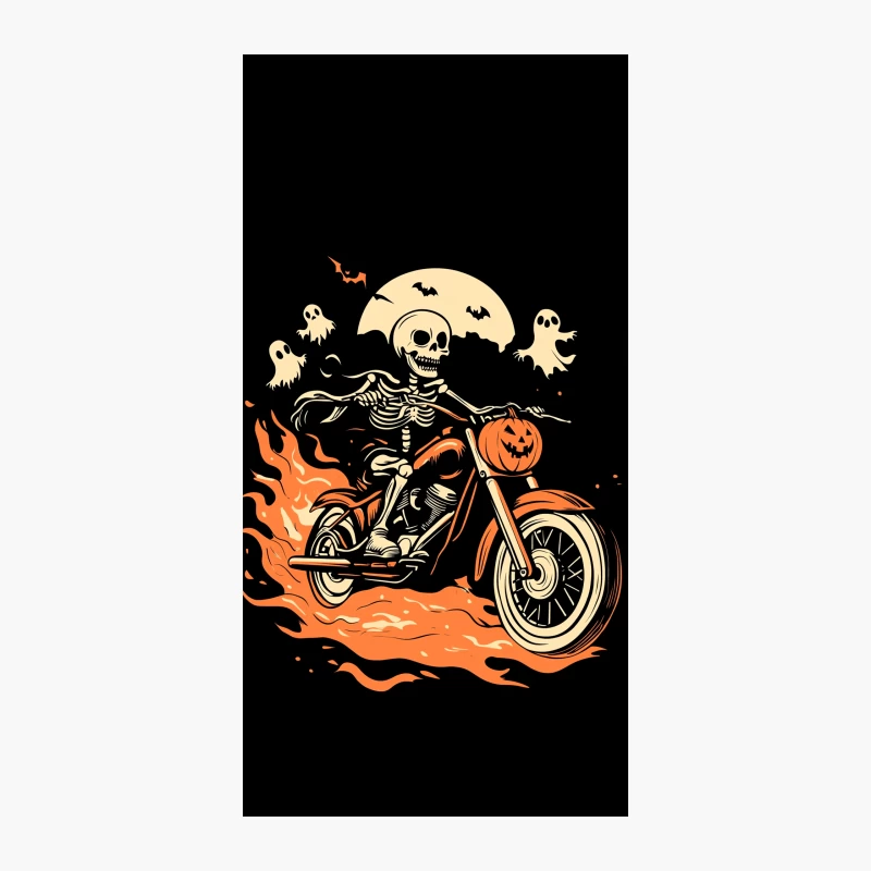 Skeleton Biker's Spooky Halloween Ride iPhone Case