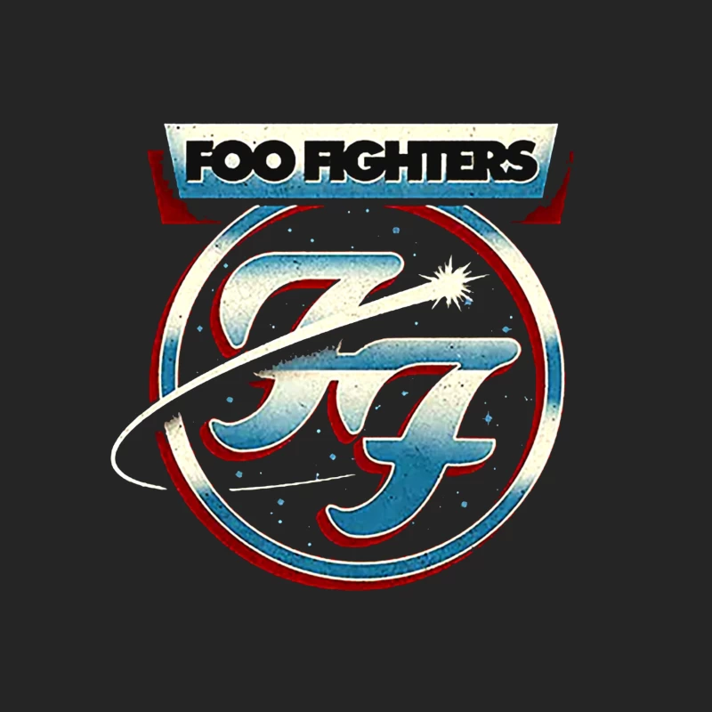 Foo Fighters Classic Circular Band Logo in Red and Blue Female Pullover Sweatshirt