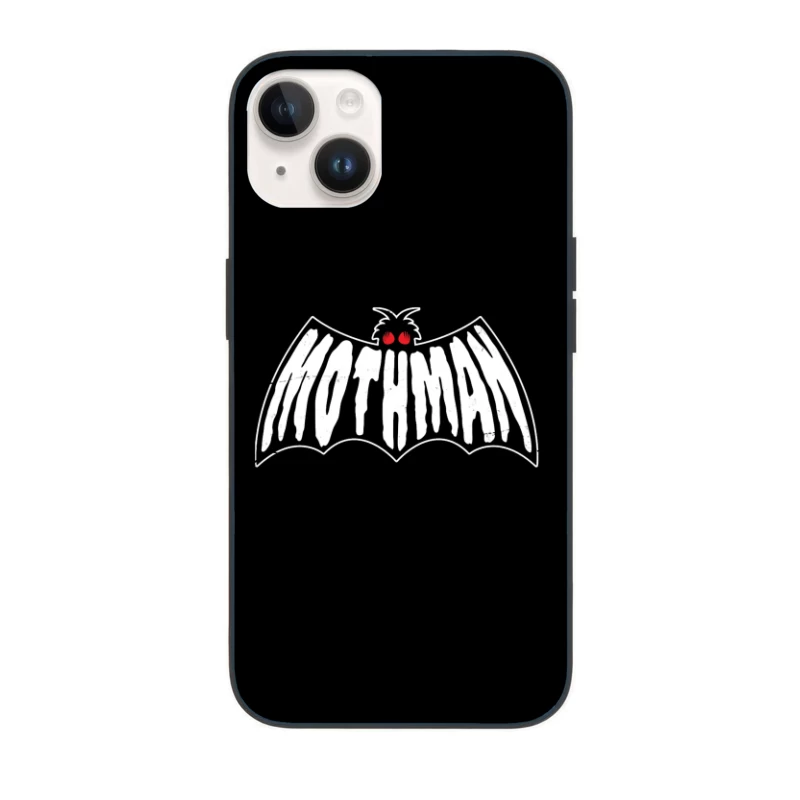 Minimalist White Bat with Red Eyes iPhone Case