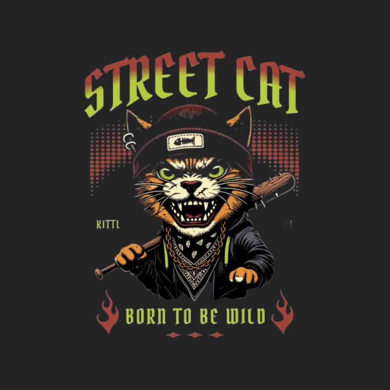 Chat des Rues Sauvage avec Batte Femme Sweat-shirt à enfiler