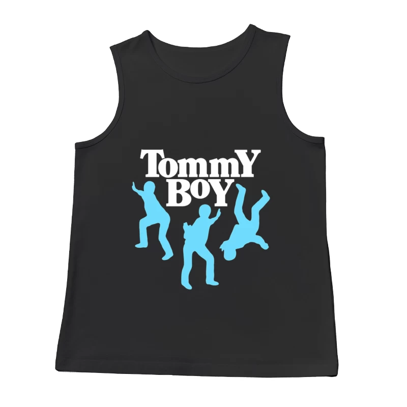 Tommy Boy Logo with Dancing Blue Silhouettes Male Tank Top