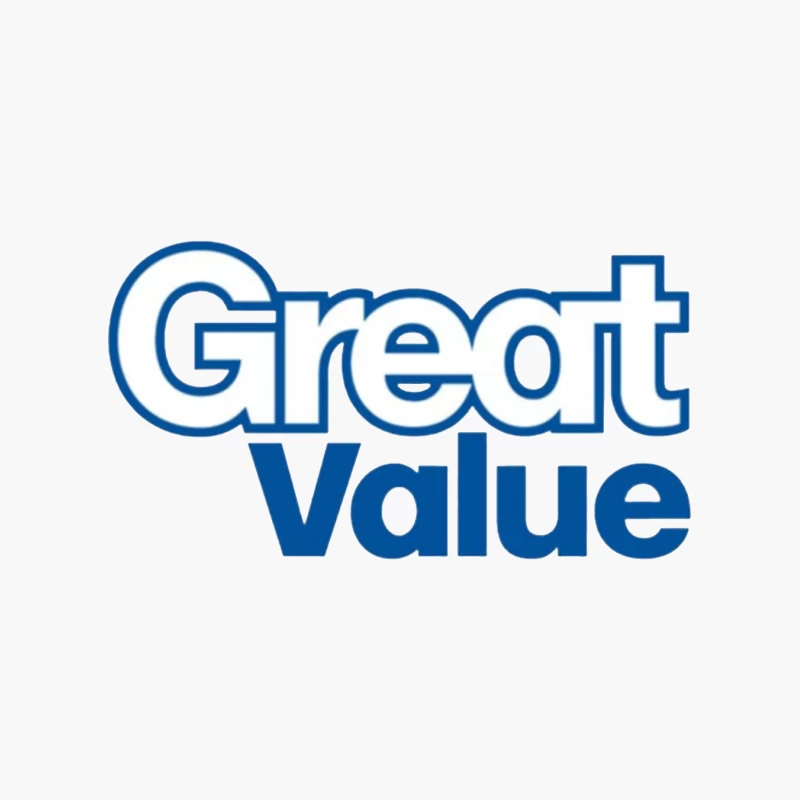 Great Value Walmart Store Brand Logo in Blue Text Cotton Tote Bag