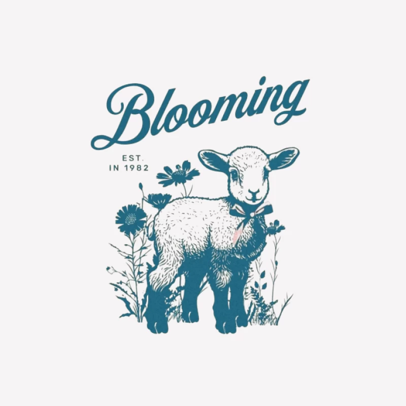 Blühendes Lamm mit Blumen Damen T-Shirt