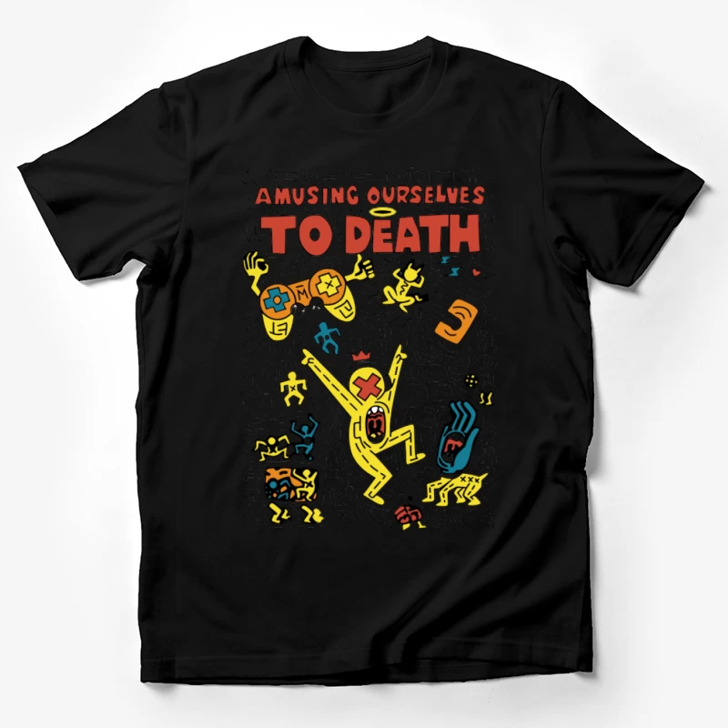 Amüsiert uns zu Tode: Medienkritik und Pop-Art Herren T-Shirt