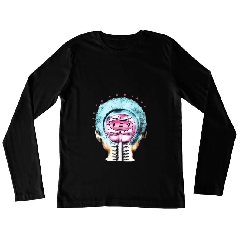 Cerveau Rétro avec Logo Femme Manches Longues T-Shirt