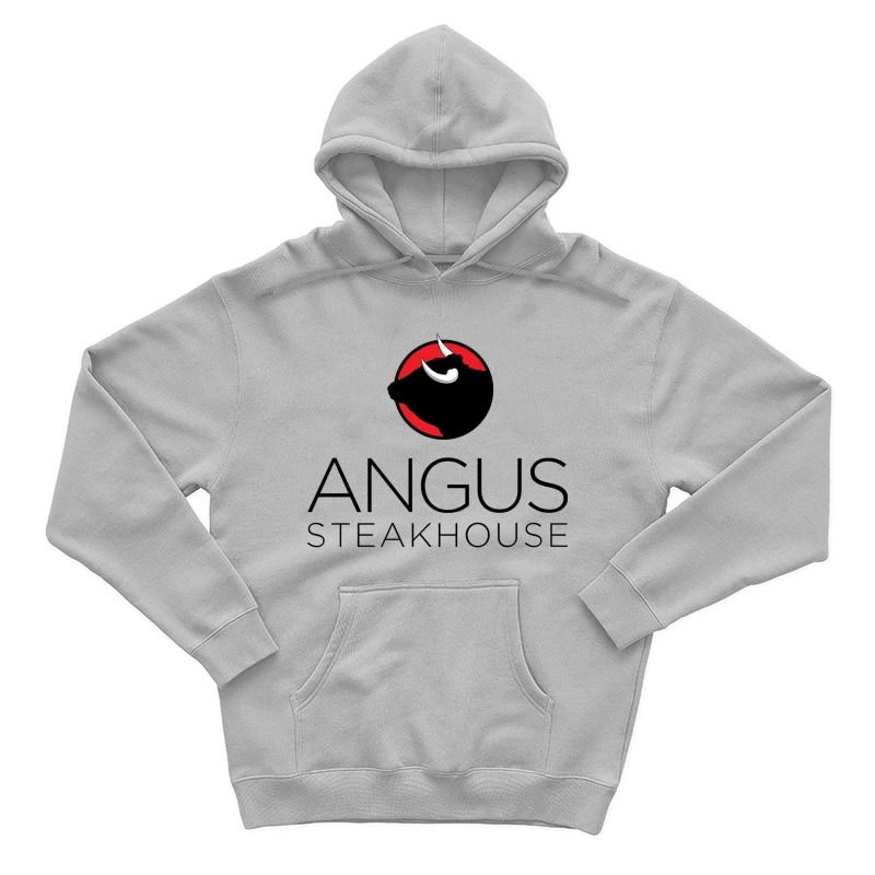 Angus Steakhouse Modern Logo with Bull Silhouette Male Pullover Hoodie