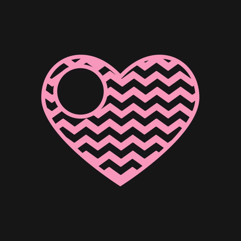 Motif de coeur rose avec zigzags Femme T-Shirt
