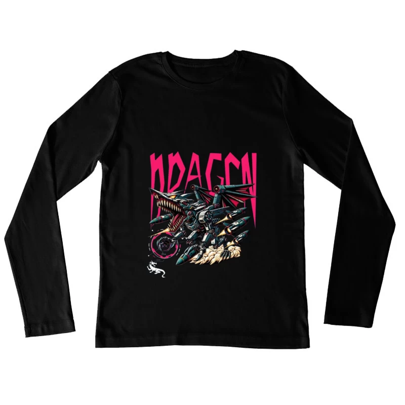 Mechanical Dragon Robot in Graffiti Art Style Female Long Sleeve T-Shirt