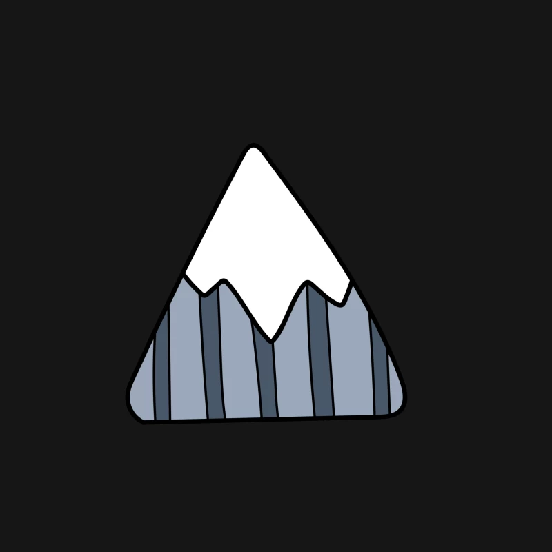 Montagne stylisée avec neige Homme Manches Longues T-Shirt