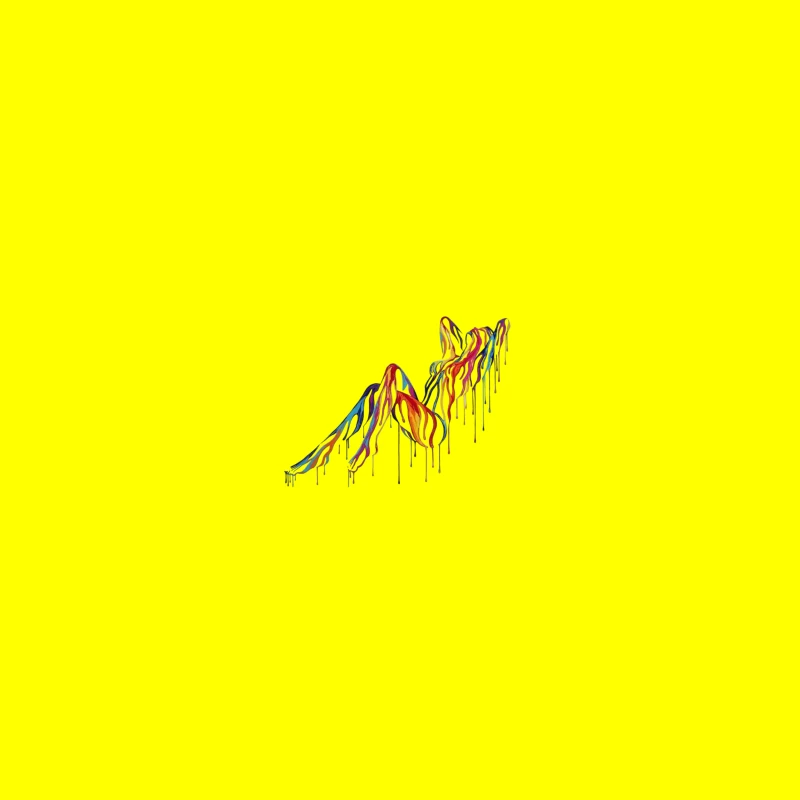 Colorful Dripping Abstract Mountain Art Desk Mat