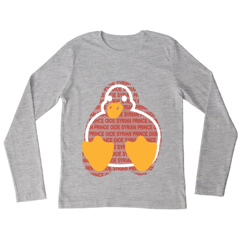 Lustiger Enten-Design mit Schriftzug Damen Langarm T-Shirt
