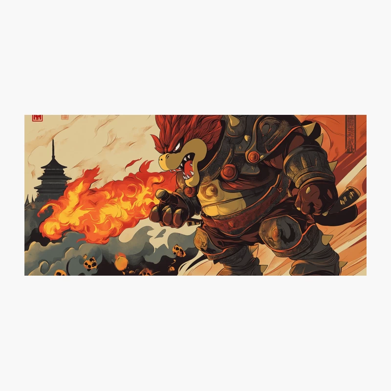Armored Fire-Breathing Beast in Japanese Fantasy Art Coffee Mug