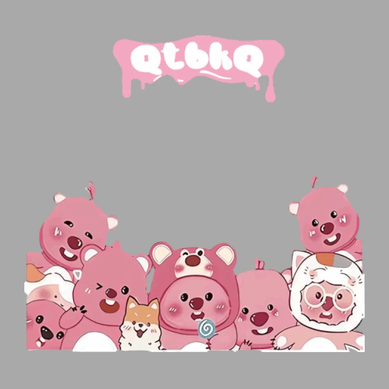 Niedliche rosa Bären und Tiere Herren Pullover Hoodie