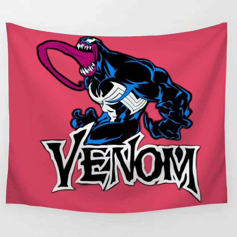 Venom Comic Character Illustration Tapestry