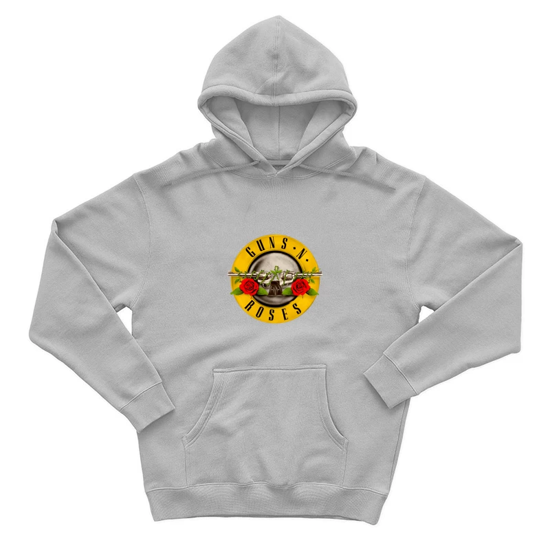 Guns N' Roses Classic Rock Band Logo with Pistols and Roses Male Pullover Hoodie