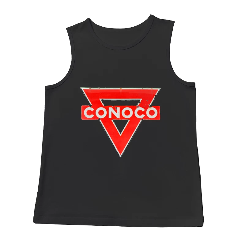 Vintage Conoco Gas Station Triangle Logo Sign Male Tank Top