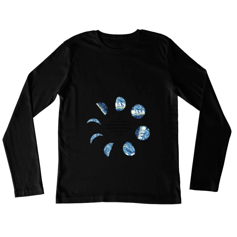 NASA Logo in Phasen des Mondzyklus Damen Langarm T-Shirt