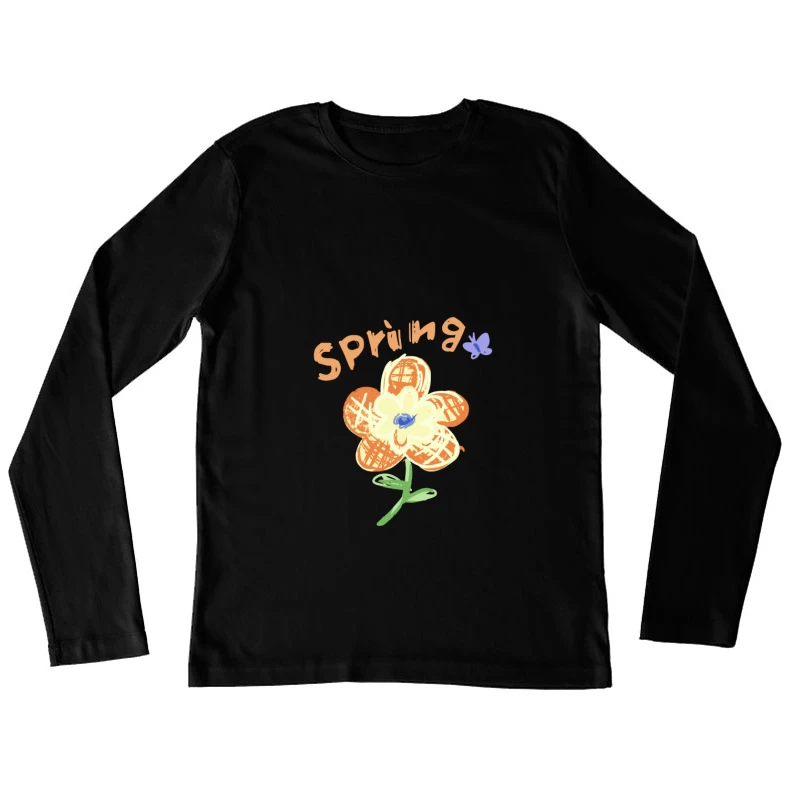 Frühling Blume Illustration Damen Langarm T-Shirt