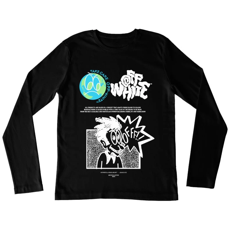 Off-White Umweltgrafik Damen Langarm T-Shirt